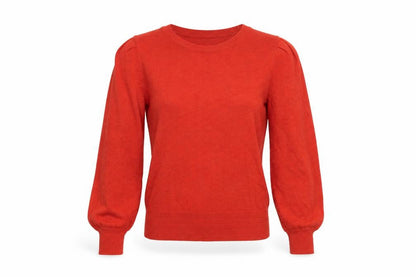 Next Women’s Orange S Fine Knit Balloon Sleeve Crew Neck Jumper