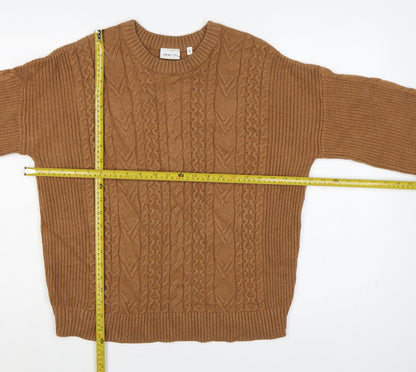 Next Women’s Brown Medium Cable-Knit Crew Neck Jumper