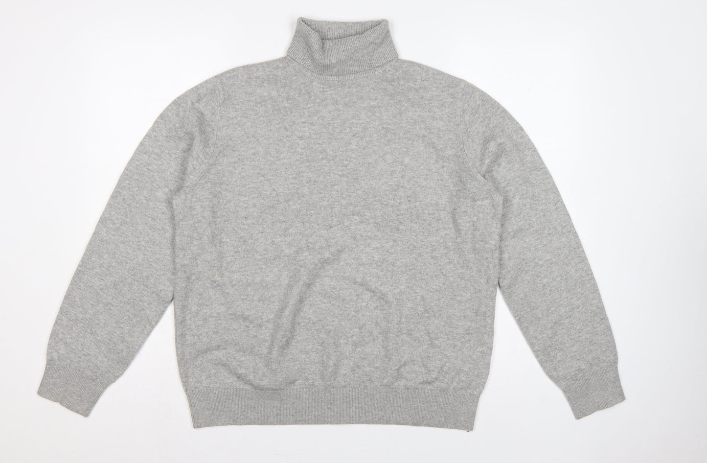 Marks & Spencer Women Grey M Roll Neck Knit Jumper Long Sleeve