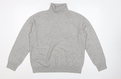 Marks & Spencer Women Grey M Roll Neck Knit Jumper Long Sleeve