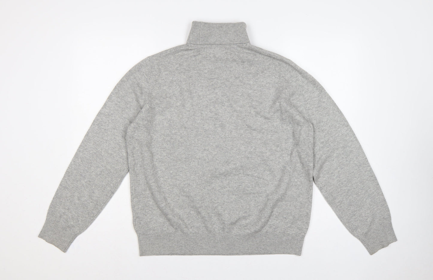 Marks & Spencer Women Grey M Roll Neck Knit Jumper Long Sleeve