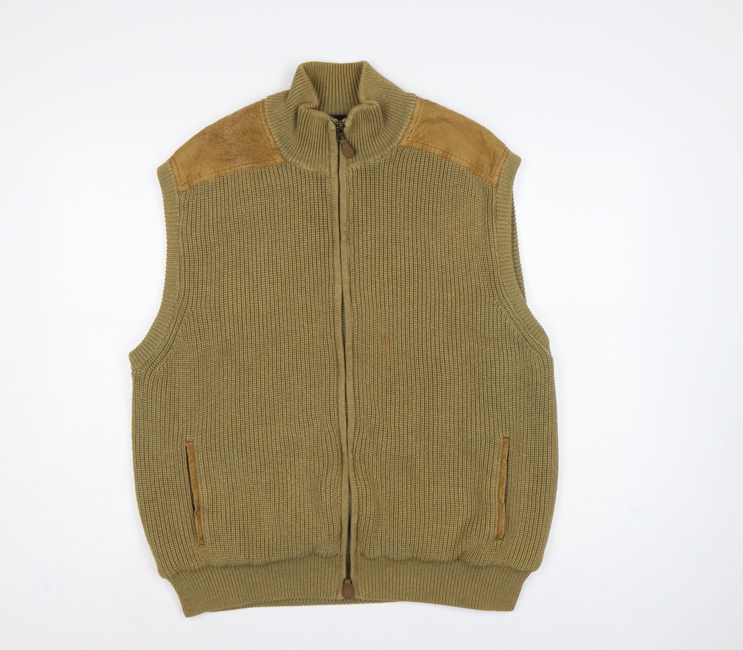 Orvis Men’s Beige XL Full Zip Cotton Knit Outdoor Vest
