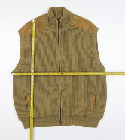 Orvis Men’s Beige XL Full Zip Cotton Knit Outdoor Vest