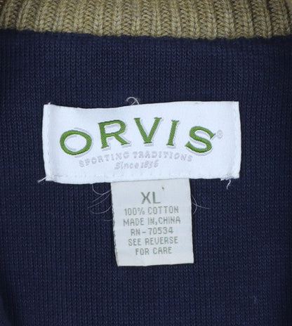 Orvis Men’s Beige XL Full Zip Cotton Knit Outdoor Vest