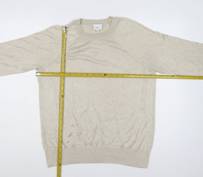 Next SP Women’s Beige Glitter Knit Crew Neck Raglan Jumper L UK 16