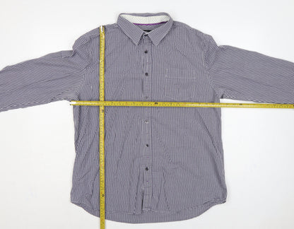 Jeff Banks Men’s Blue Check Button-Down Long Sleeve Shirt L