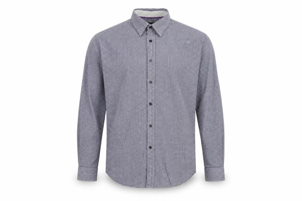 Jeff Banks Men’s Blue Check Button-Down Long Sleeve Shirt L