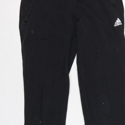 adidas Women’s Black UK 8 Jogger Sweatpants Logo Elastic Waist