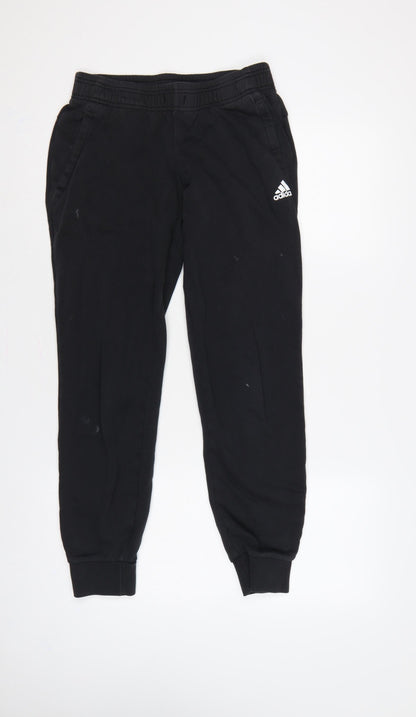 adidas Women’s Black UK 8 Jogger Sweatpants Logo Elastic Waist