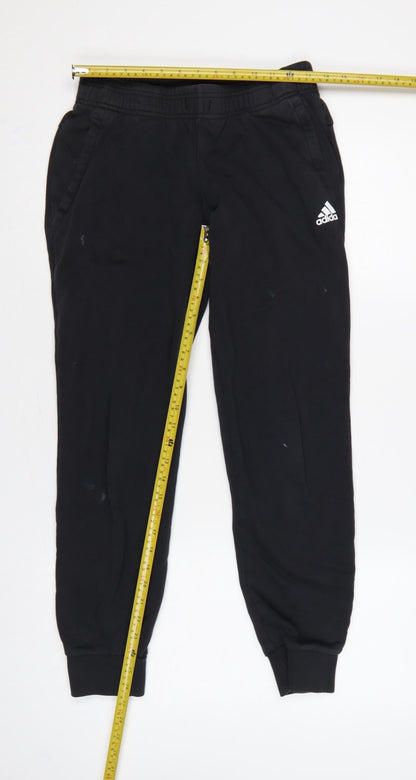 adidas Women’s Black UK 8 Jogger Sweatpants Logo Elastic Waist