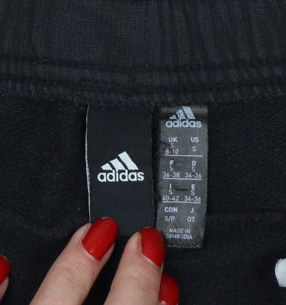 adidas Women’s Black UK 8 Jogger Sweatpants Logo Elastic Waist