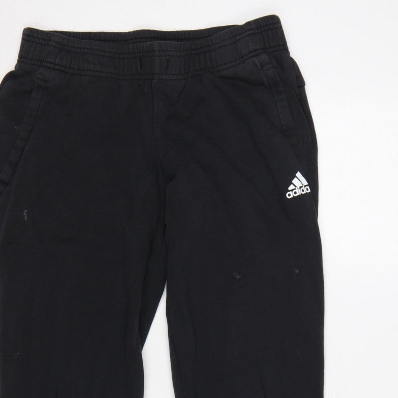 adidas Women’s Black UK 8 Jogger Sweatpants Logo Elastic Waist