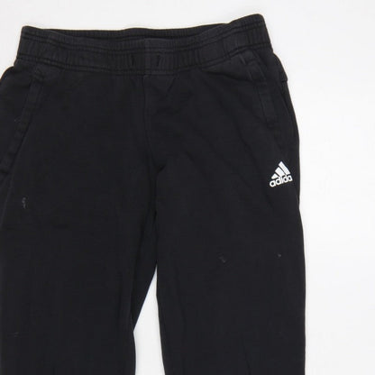 adidas Women’s Black UK 8 Jogger Sweatpants Logo Elastic Waist