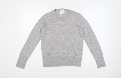 GAP Women’s Grey Merino Wool Crew Neck Pullover Jumper S Petite