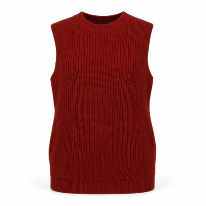 Marks & Spencer Women Brown UK 10 Sleeveless Rib Knit Jumper Vest