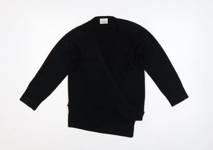 Next Women Black UK 10 Wrap Cardigan Belted Long Sleeve Knit