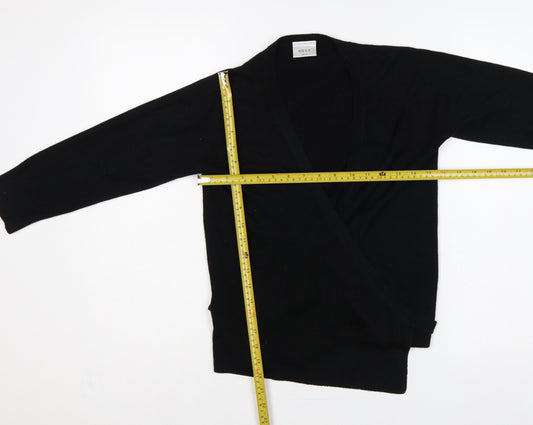 Next Women Black UK 10 Wrap Cardigan Belted Long Sleeve Knit
