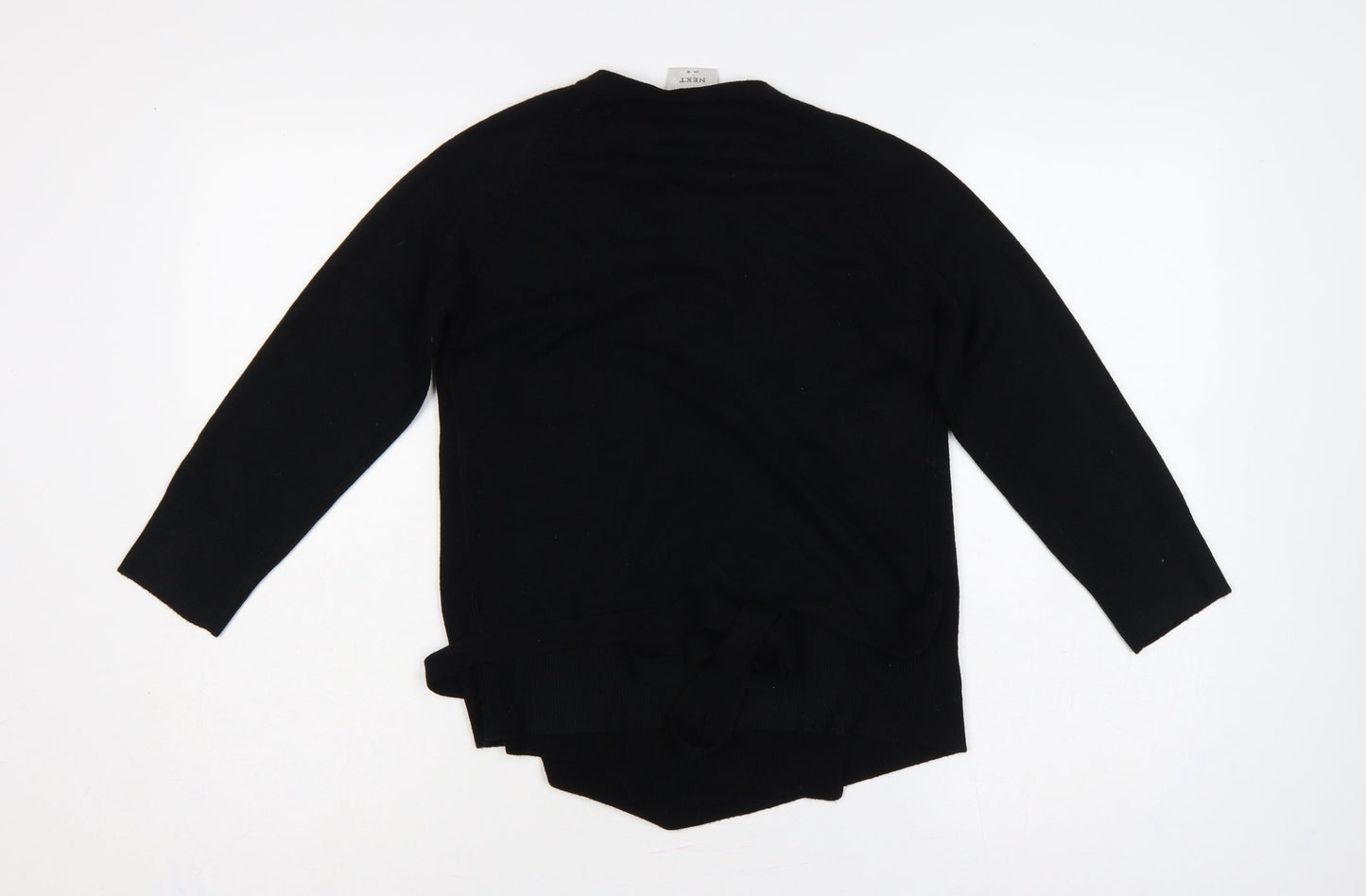 Next Women Black UK 10 Wrap Cardigan Belted Long Sleeve Knit