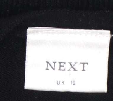 Next Women Black UK 10 Wrap Cardigan Belted Long Sleeve Knit