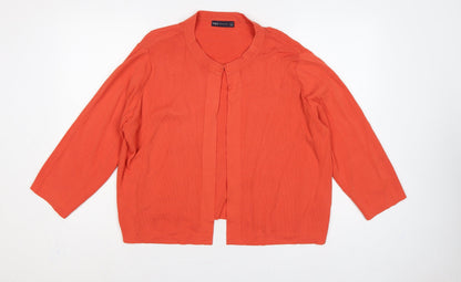 Marks & Spencer Women's Orange XL Open V-Neck Cardigan
