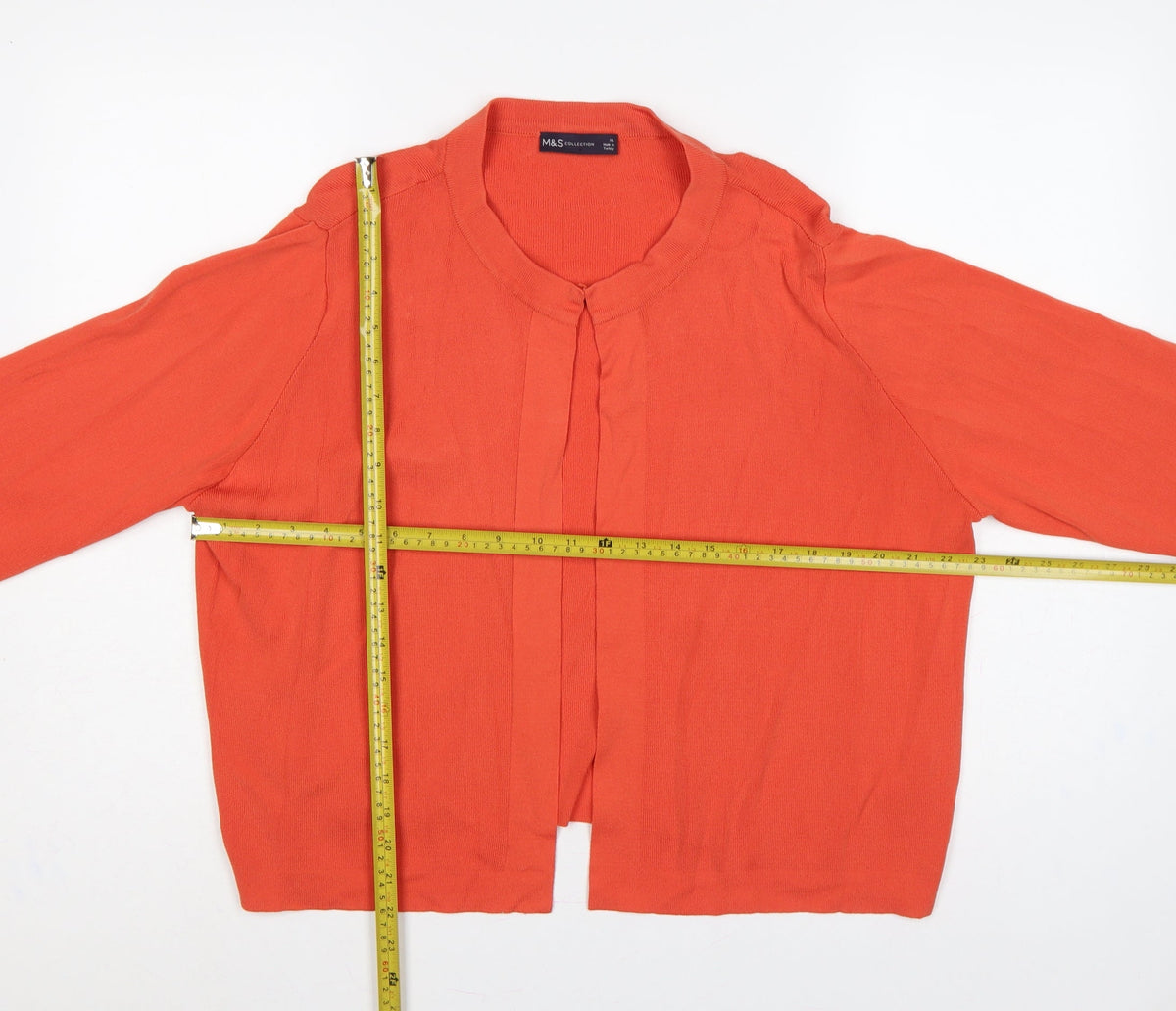 Marks & Spencer Women's Orange XL Open V-Neck Cardigan