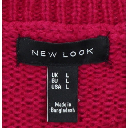 New Look Women’s Pink L Crew Neck Long Sleeve Knit Jumper