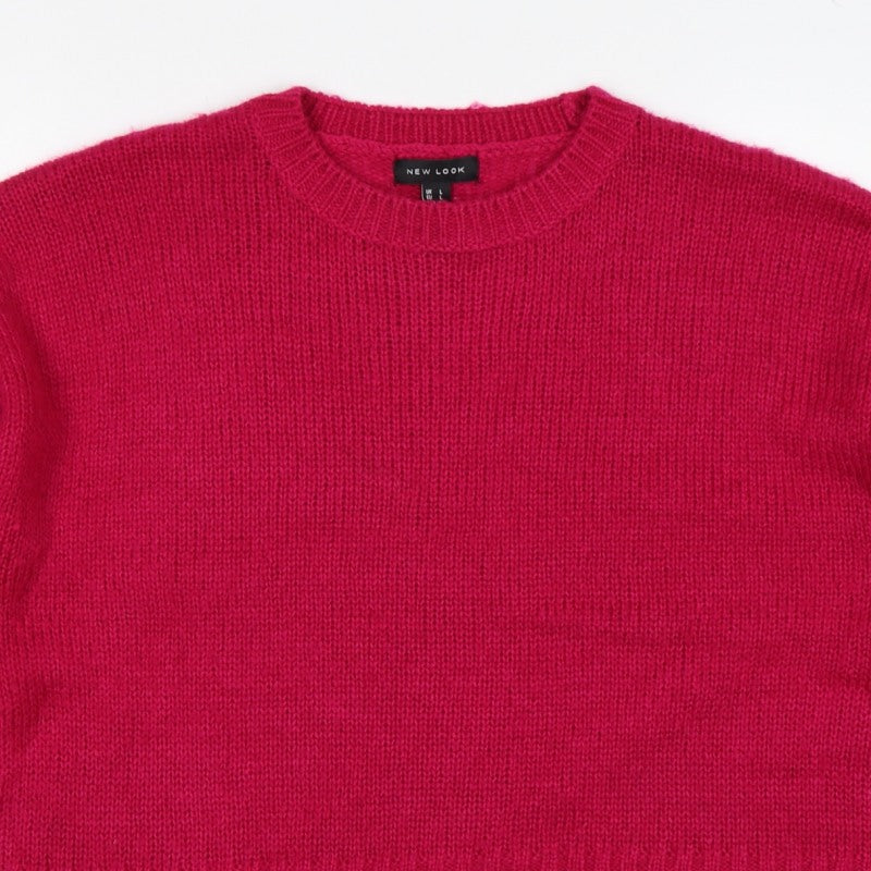 New Look Women’s Pink L Crew Neck Long Sleeve Knit Jumper