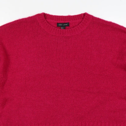 New Look Women’s Pink L Crew Neck Long Sleeve Knit Jumper
