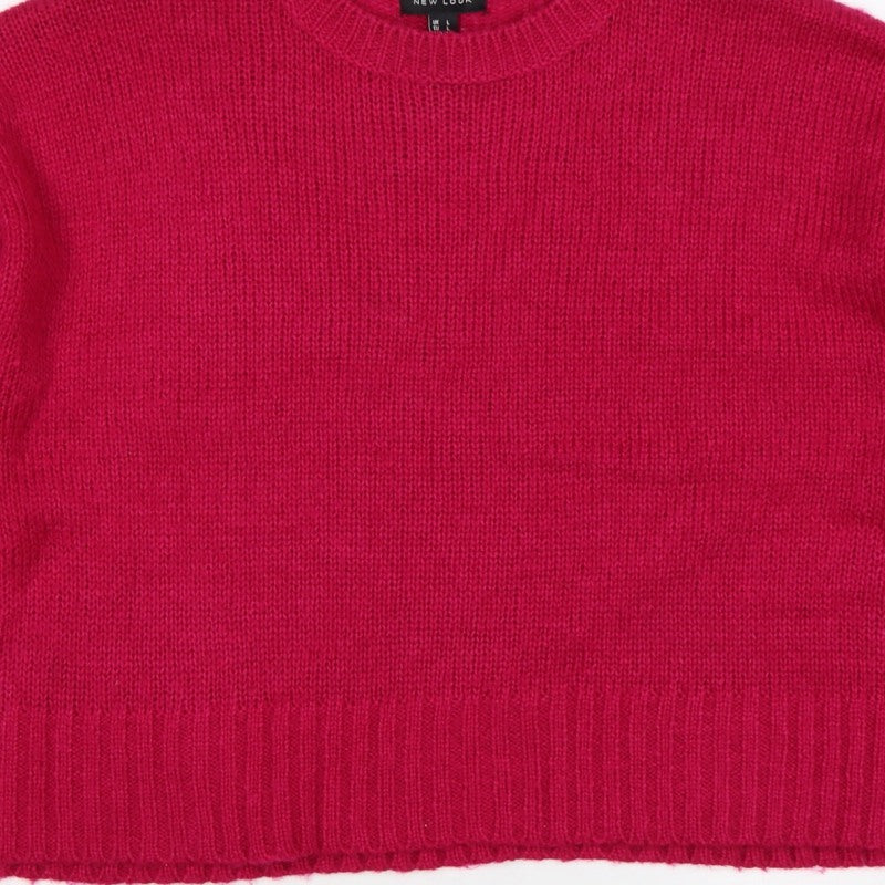 New Look Women’s Pink L Crew Neck Long Sleeve Knit Jumper