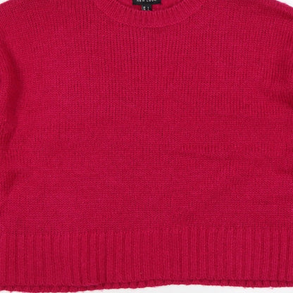New Look Women’s Pink L Crew Neck Long Sleeve Knit Jumper