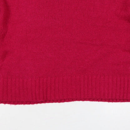 New Look Women’s Pink L Crew Neck Long Sleeve Knit Jumper