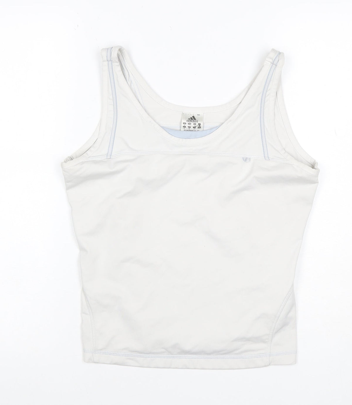 Additional front view of Adidas Women’s White UK 16 Climalite Racerback Sports Tank Top