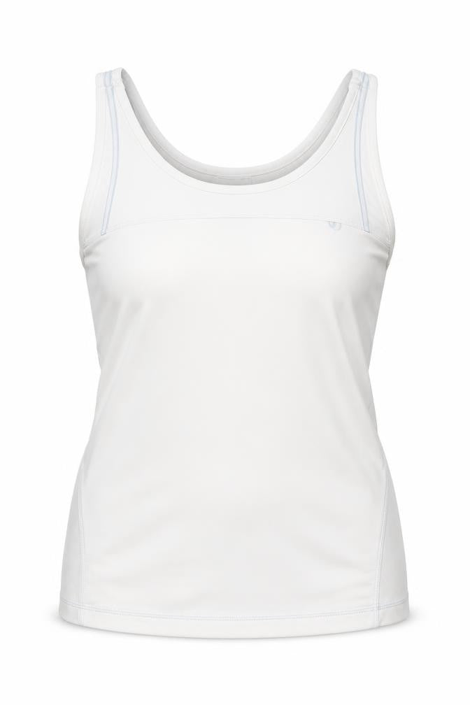 Front view of Adidas Women’s White UK 16 Climalite Racerback Sports Tank Top