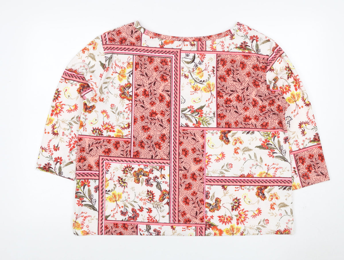 Marks & Spencer Women Multicoloured Floral Jersey Blouse UK 16
