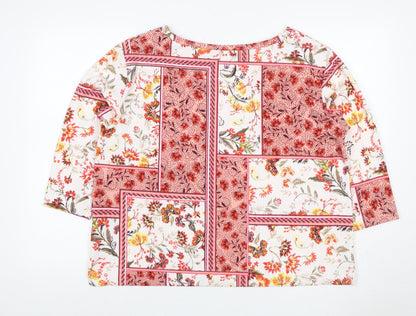 Marks & Spencer Women Multicoloured Floral Jersey Blouse UK 16
