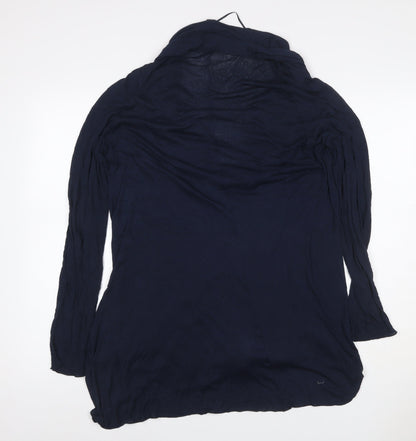 Phase Eight Women Blue UK 10 Open Waterfall Cardigan Long Sleeve Jersey