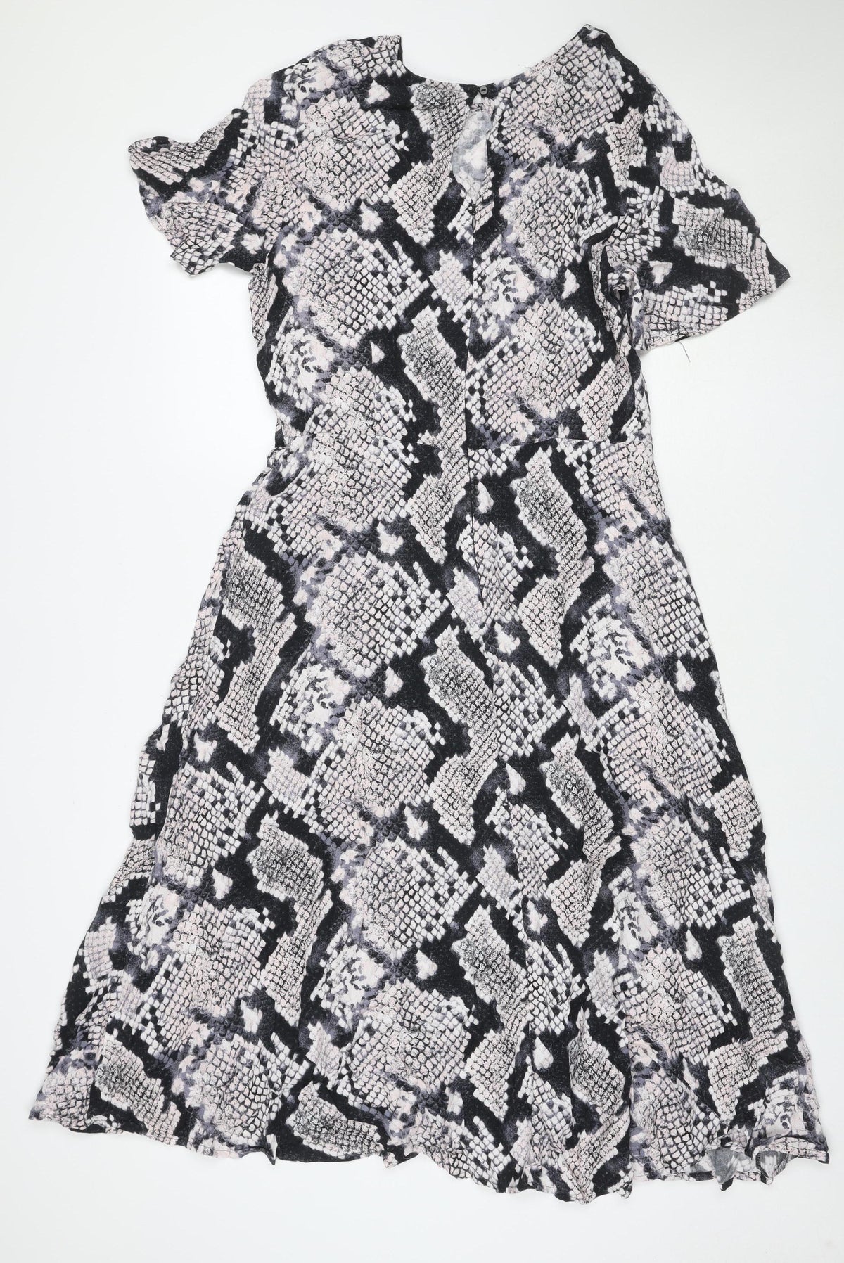 Principles Women Black Snake Print Shift Dress Size 16 Jersey
