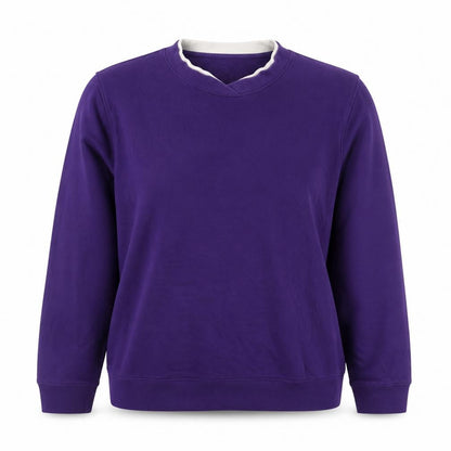 Laura Scott Women’s Purple Size 14 Fleece V-Neck Pullover Jumper
