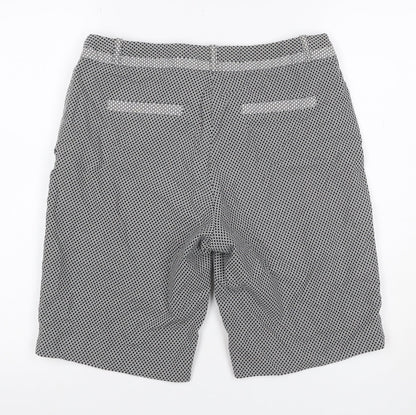 River Island Women’s Black White Geometric Bermuda Shorts UK 12