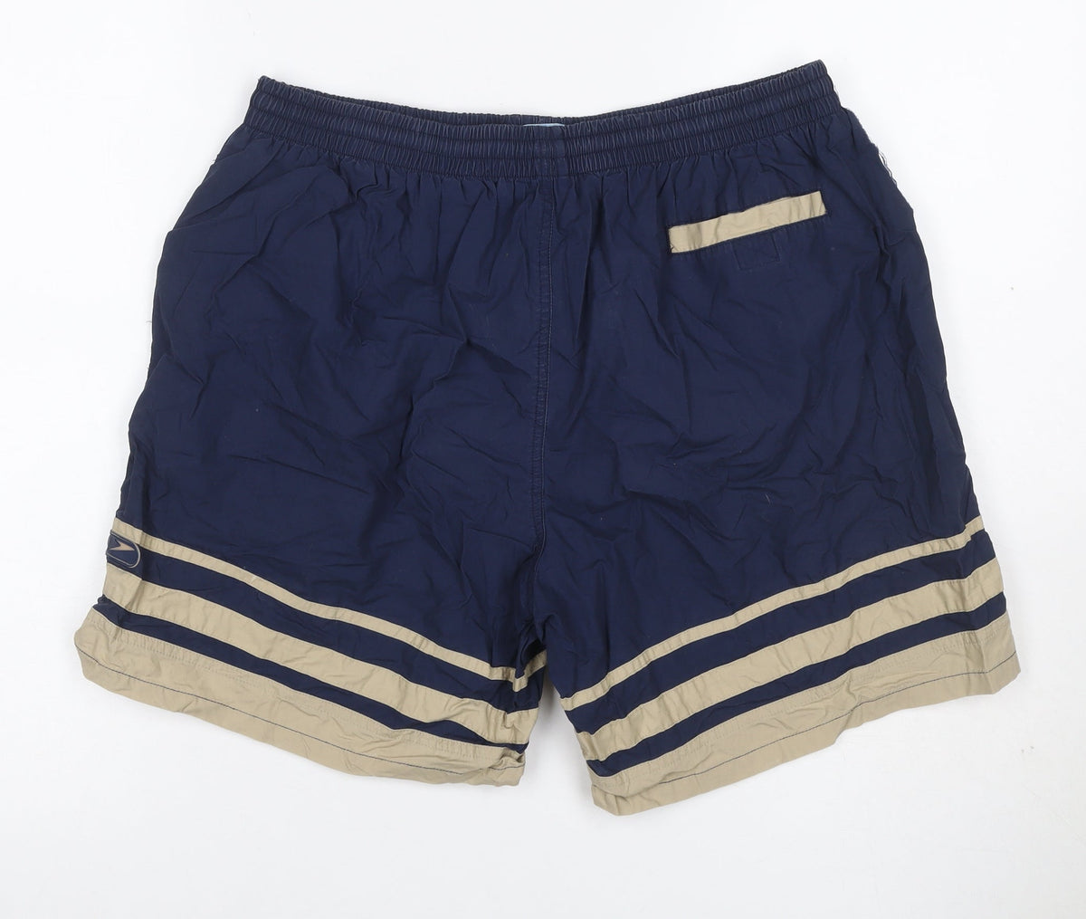 Speedo Men’s Blue XL Vintage Striped Cotton Lined Swim Shorts