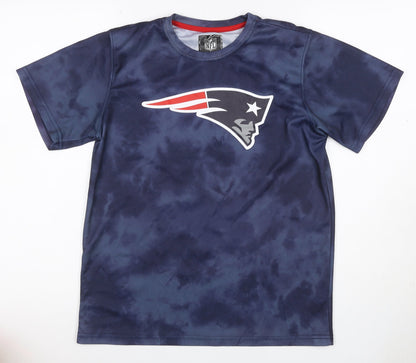 Additional front view of NFL New England Patriots boys’ blue xl 18-20 graphic jersey t-shirt