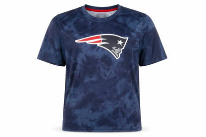 Front view of NFL New England Patriots boys’ blue xl 18-20 graphic jersey t-shirt