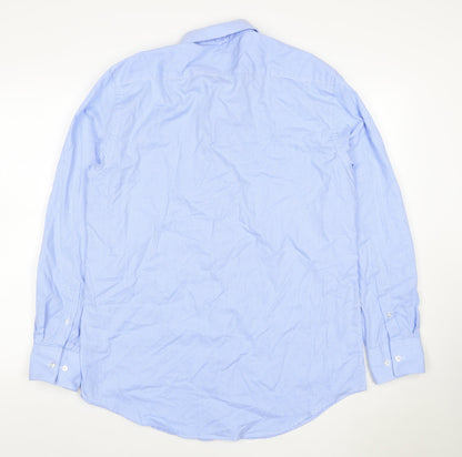Dunnes Men’s Blue Check Regular Fit 16in Long Sleeve Shirt