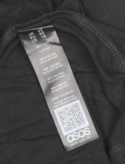 ASOS Women’s Black UK 22 Plus Midi A-Line Stretch Skirt