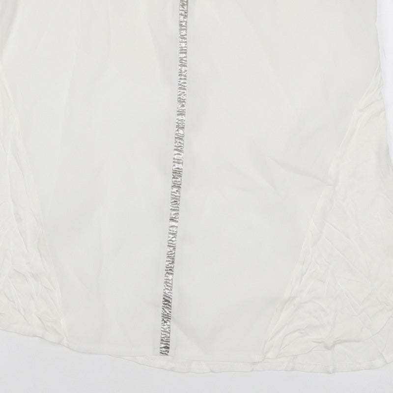 Oasis Women Ivory UK 12 Sheer Chiffon Scoop Neck Camisole Tank Top