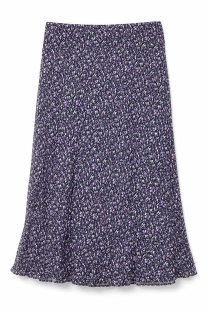 Gallery Women Black Floral Viscose Maxi Skirt UK 18 Elastic Waist
