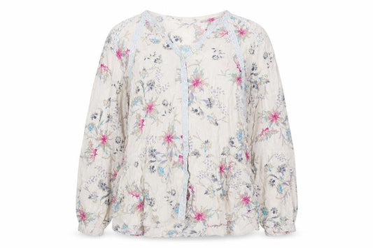 Per Una Women's Multicoloured UK 14 Floral Ruffle Chiffon Blouse