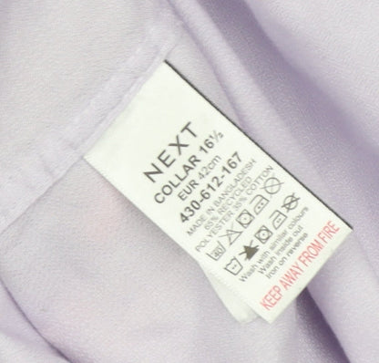Next Men’s Purple 16.5 Regular Fit Cotton Striped Button-Up Shirt