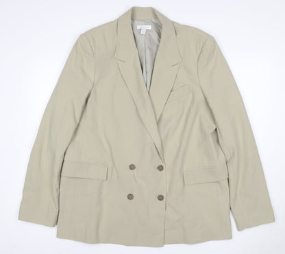 Topshop Women’s Beige UK 16 Double-Breasted Long Blazer Jacket