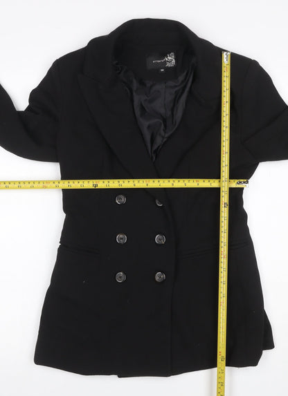 Attentif Women’s Black UK 10 Double-Breasted Six Button Blazer
